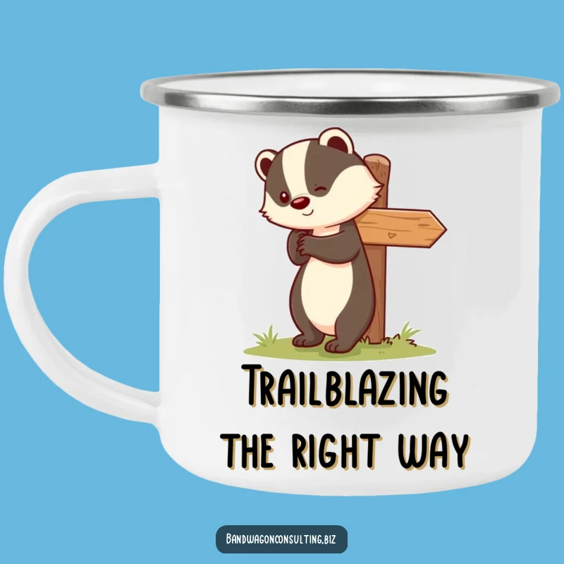 Funny Badger Camping Mug - Durable & Hilarious Signpost Helper Gift