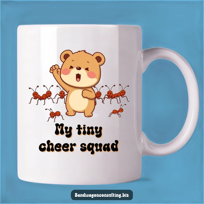 Funny Bear Cub Ant Fan Mug - Hilarious Encouragement Gift!