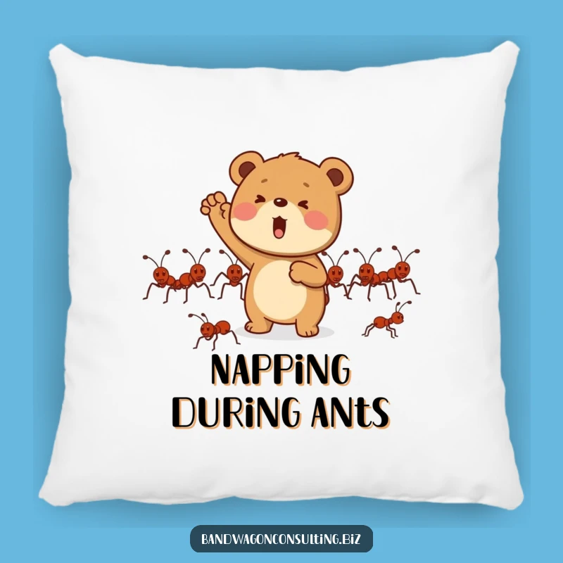Funny Bear Cub Pillow - Cozy Ant Cheerleader Cushion Gift