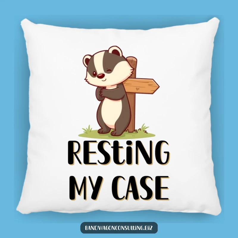 Funny Badger Pillow - Cute & Comfy Signpost Helper Cushion Gift