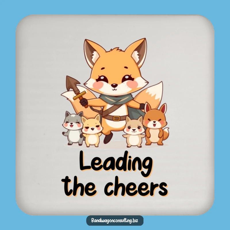 Funny Fox Coaster - Charming Leader Protects Surfaces Gift