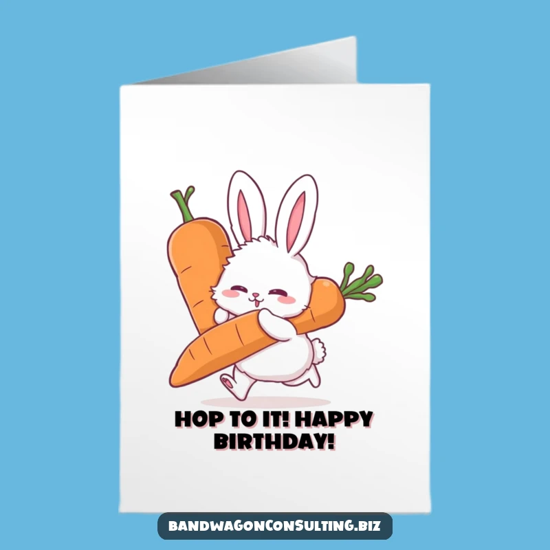 Funny Rabbit Birthday Card: Free Printable Carrot Push for a Joyful Downloadable Gift
