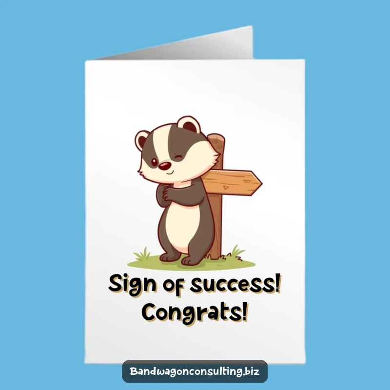 Free Printable Badger Congratulations Card: Downloadable Smile for Any Achievement