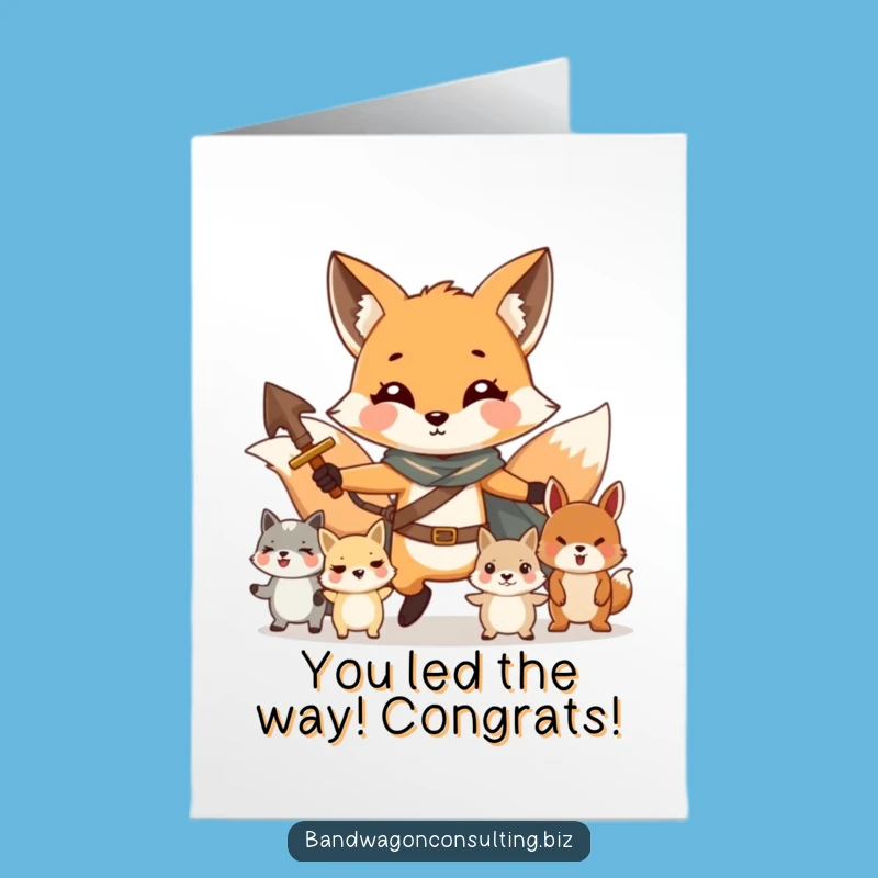 Free Printable Fox Congrats Card: Downloadable Bravery for Their Success