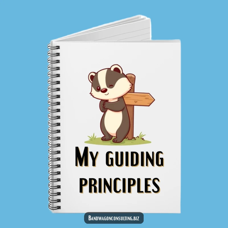 Funny Badger Notebook - Cute Helping Hand Journal Gift