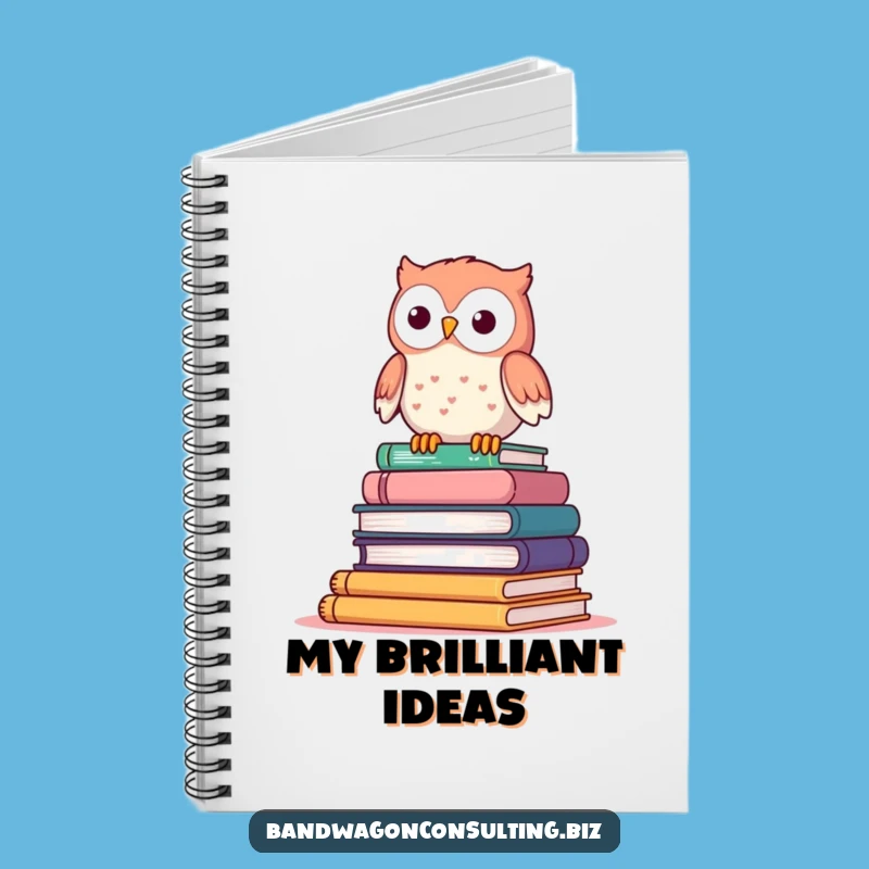 Funny Owl Notebook - Wobbly Book Lover's Journal Gift