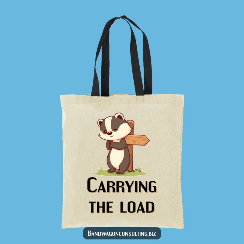 Funny Badger Tote Bag - Cute & Practical Signpost Helper Gift